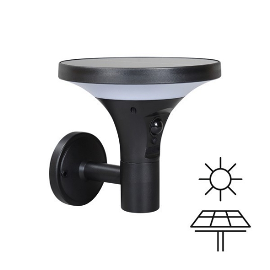 Imagine Lampa de perete solară cu senzor de mișcare 5W 500Lm 160X167X156mm 3CCT ARTE ILLUMINA