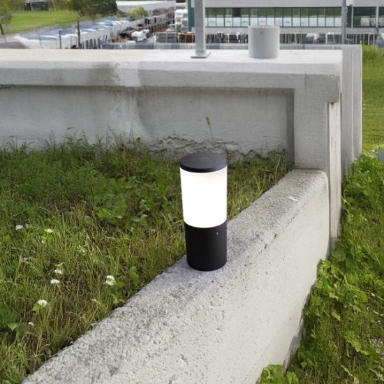 Imagine Fumagalli Amelia 250 Bollard 1xE27 A60 LED 8,5W 3CCT (2700K-4000K-6500K) Negru Opal