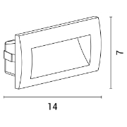 Imagine Pendul LED încastrat 3W 3000K IP54 220-240V 140X70X70mm Pro Grafit Arte Illumina