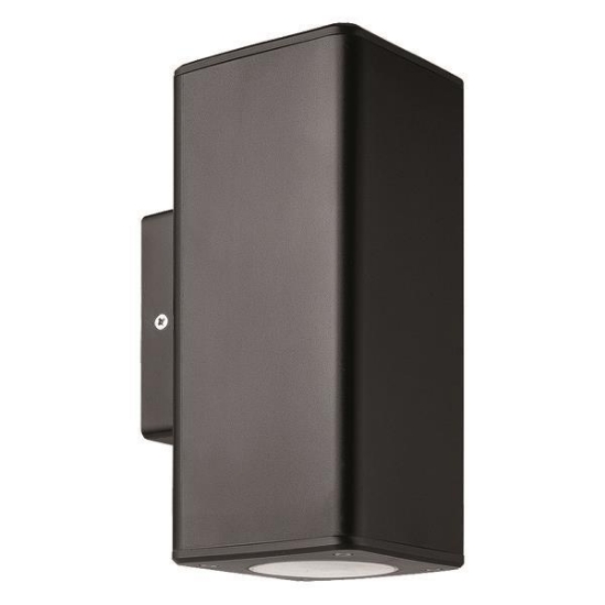 Imagine Aplica de perete pătrată sus-jos plastic 1xGU10 Max 7W negru Arte Illumina