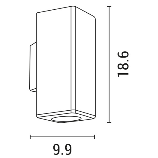 Imagine Aplica de perete pătrată up-down plastic 1xGU10 Max 7W gri Arte Illumina
