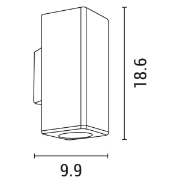 Imagine Aplica de perete pătrată cu iluminare sus-jos din plastic 1xGU10 Max 7W grafit Arte Illumina
