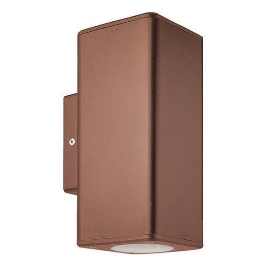Imagine Aplica de perete pătrată up-down plastic 1xGU10 Max 7W cu cupru antic Arte Illumina