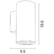 Imagine Aplica de perete rotund up-down plastic 1xGU10 Max 7W gri Arte Illumina