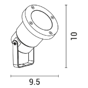 Imagine Spot Grădină Plastic 1XGU10 Max 5W Ø95X100mm IP65 Alb Arte Illumina