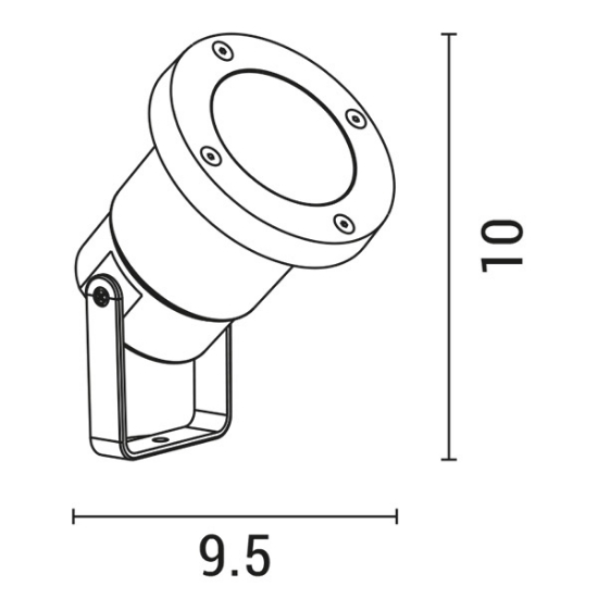 Imagine Spot Grădină Plastic 1XGU10 Max 5W Ø95X100mm IP65 Alb Arte Illumina
