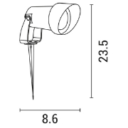 Imagine Spot de grădină din plastic cu suport pentru spike 1xGU10 max 5W 86x266mm IP65 negru Arte Illumina