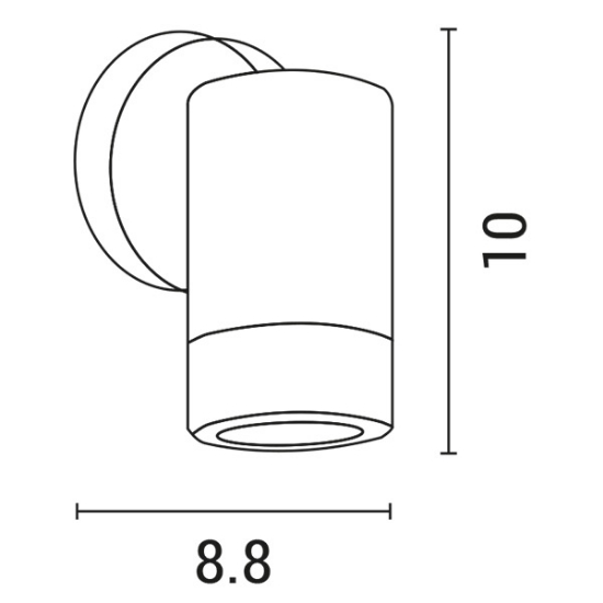 Imagine Aplica de perete rotund din plastic GU10 max 5W 73x113mm IP65 neagră Arte Illumina
