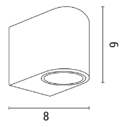 Imagine Aplica de perete ovală GU10 Max 5W 80X70X90mm IP54 albă Arte Illumina