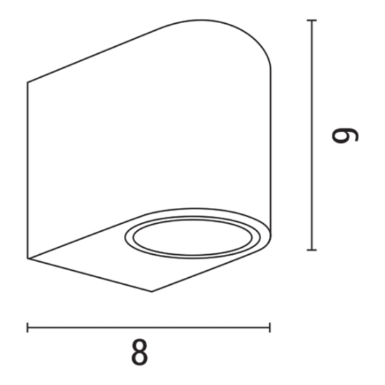 Imagine Aplica de perete ovală GU10 Max 5W 80X70X90mm IP54 albă Arte Illumina
