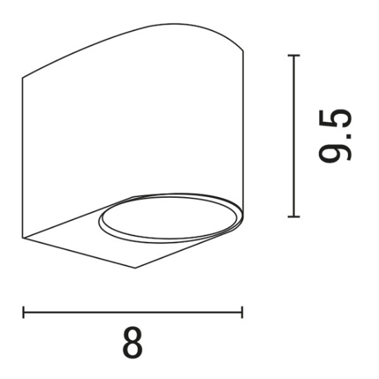 Imagine Aplica de perete ovală GU10 Max 5W 80X70X90mm IP54 neagră Arte Illumina