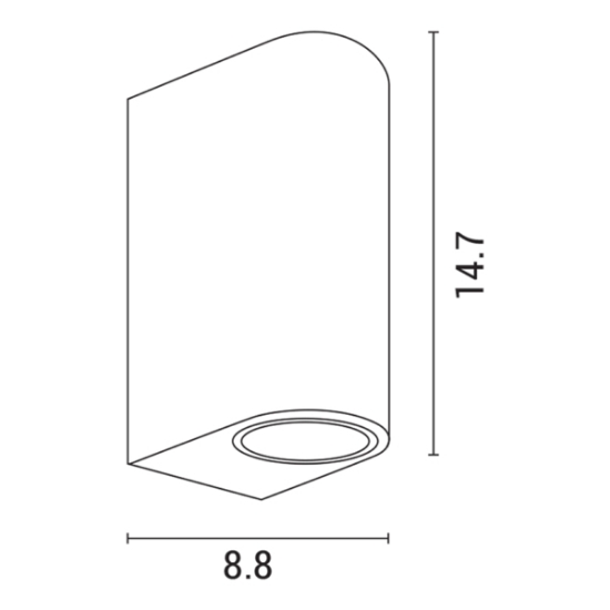 Imagine Aplica de perete ovală cu lumina în sus și în jos GU10 IP54 albă Arte Illumina