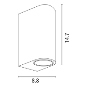 Imagine Aplica de perete ovală 2xGU10 Max 5W 90x70x147mm IP65 Negru Arte Illumina