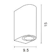 Imagine Aplica de perete ovală 2xGU10 Max 5W 90x70x147mm IP54 grafit Arte Illumina
