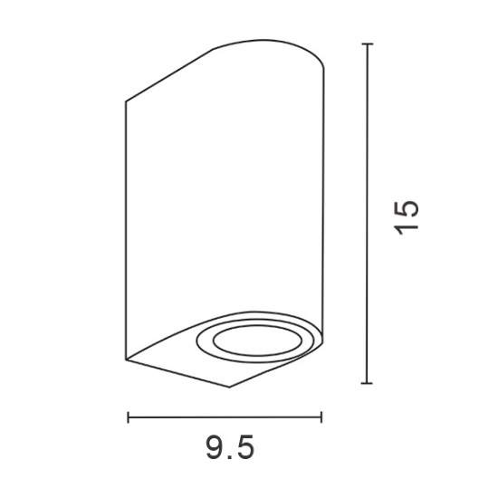 Imagine Aplica de perete ovală 2xGU10 Max 5W 90x70x147mm IP54 grafit Arte Illumina