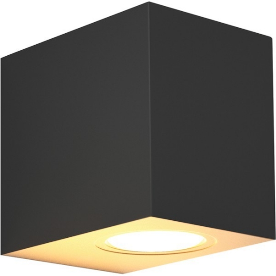 Imagine Aplica de perete pătrată GU10 80X70X90mm IP65 neagră Arte Illumina