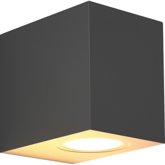 Imagine Aplica de perete pătrată GU10 80X70X90mm IP65 grafit Arte Illumina