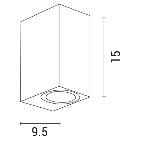 Imagine Aplica de perete Updown pătrată 2XGU10 Max 5W 147X70X90mm IP65 Alb Arte Illumina