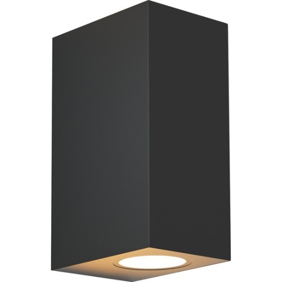 Imagine Aplica de perete Updown pătrată 2XGU10 Max 5W 147X70X90mm IP65 Neagră Arte Illumina