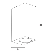 Imagine Aplica de perete Updown pătrată 2XGU10 Max 5W 147X70X90mm IP65 Neagră Arte Illumina