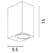 Imagine Aplica de perete Updown pătrată 2XGU10 Max 5W 147X70X90mm IP65 Grafit Arte Illumina