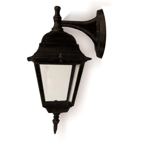 Imagine Aplica de perete din aluminiu pătrată cu iluminare în jos E27 neagră Arte Illumina