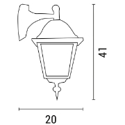 Imagine Aplica de perete din aluminiu pătrată cu orientare în jos E27 bronz Arte Illumina
