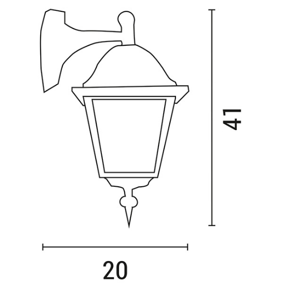 Imagine Aplica de perete din aluminiu pătrată cu orientare în jos E27 bronz Arte Illumina