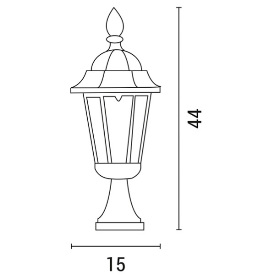 Imagine Post de podea din aluminiu pătrat E27 negru Arte Illumina
