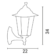 Imagine Aplica de perete hexagonal din aluminiu E27 neagră Arte Illumina