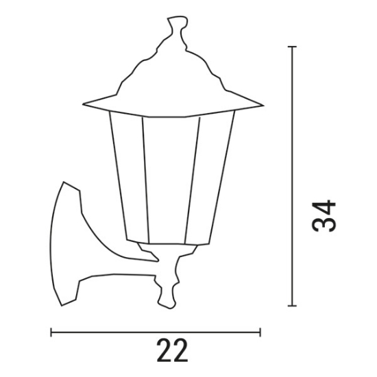 Imagine Aplica de perete hexagonal din aluminiu E27 bronz Arte Illumina