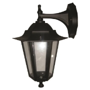 Imagine Aplica de perete hexagonal din aluminiu, orientată în jos E27 neagră Arte Illumina
