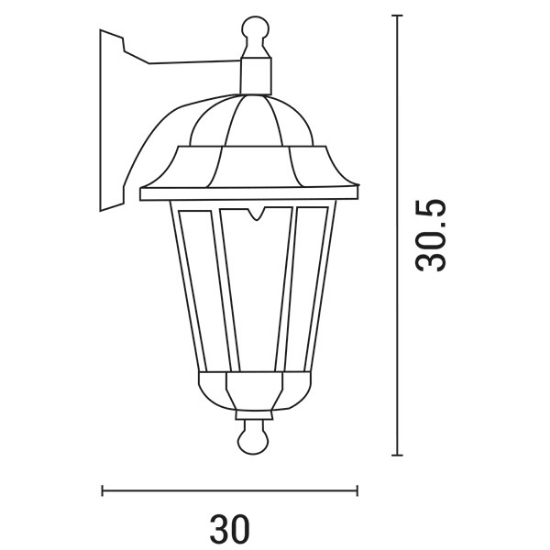 Imagine Aplica de perete hexagonal din aluminiu cu orientare în jos E27 bronz Arte Illumina