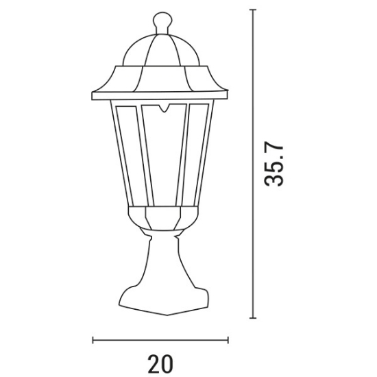 Imagine Post de podea hexagonal din aluminiu E27 negru Arte Illumina