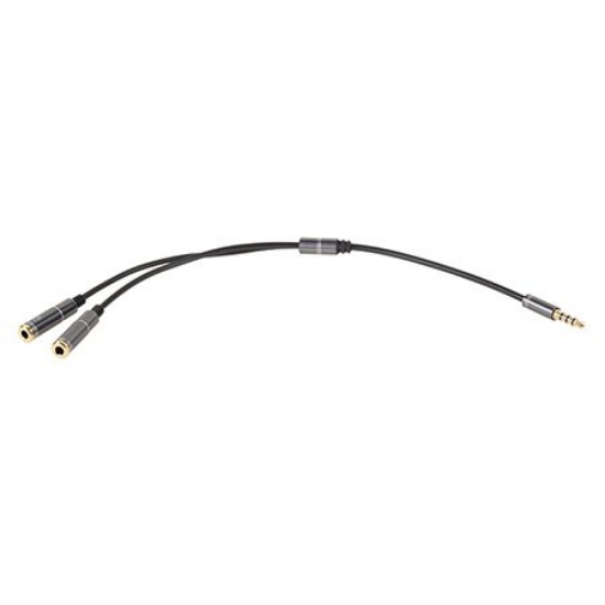 Imagine CABLU ADAPTOR 3.5 4 PINI-2X 3.5 STEREO 20CM