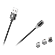 Imagine CABLU USB MAGNETIC 3 IN 1 100CM NEGRU REBEL