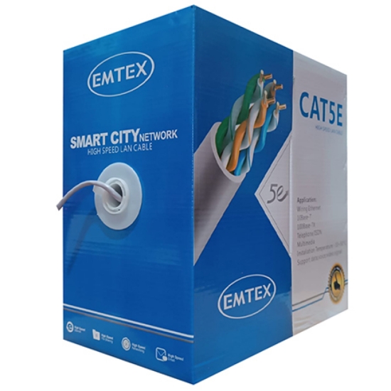 Imagine CABLU UTP CAT5E CUPRU 25AWG 0.45MM 305M EMTEX