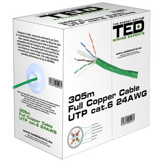 Imagine CABLU UTP CAT 6 CUPRU 0.5MM 305M TED ELECTRIC