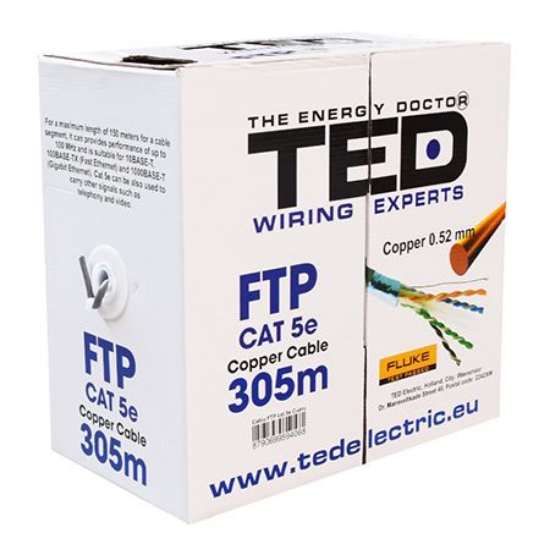 Imagine CABLU FTP CAT 5E CUPRU 0.52MM 305M TED ELECTRIC