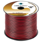 Imagine CABLU DIFUZOR CUPRU 2X0.50MM ROSU/NEGRU 100M