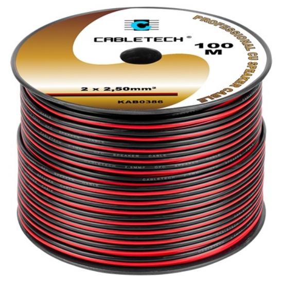 Imagine CABLU DIFUZOR CUPRU 2X2.50MM ROSU/NEGRU 100M