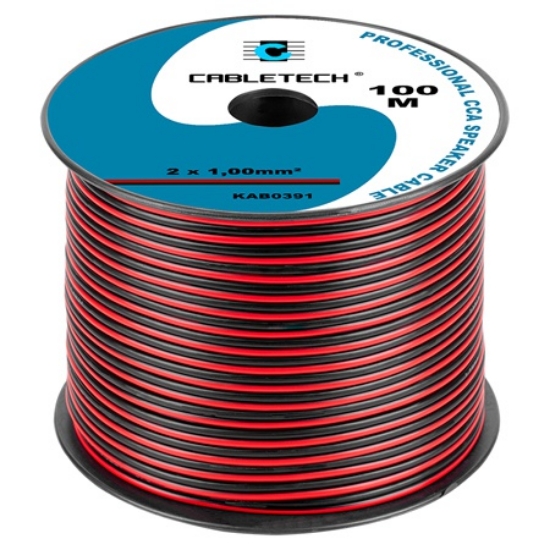 Imagine CABLU DIFUZOR CCA 2X1.00MM ROSU/NEGRU 100M