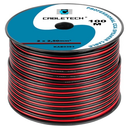 Imagine CABLU DIFUZOR CCA 2X2.50MM ROSU/NEGRU 100M