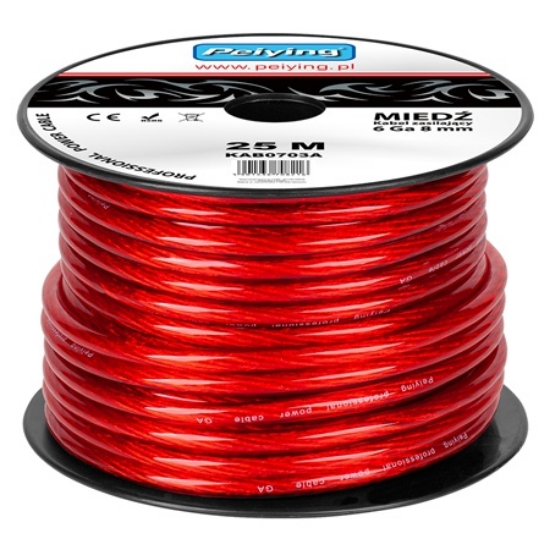 Imagine CABLU PUTERE CU 6GA (7.8MM/13.29MM2) 25M ROSU