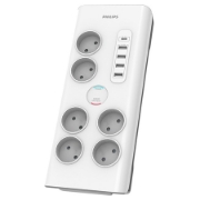 Imagine PRELUNGITOR SURGE PROTECTOR 6 PRIZE 2M 5 X USB PHILIPS