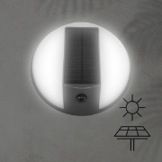 Imagine Lumină de perete rotundă cu panou solar 5W 500Lm 4000K IP54 Negru Arte Illumina