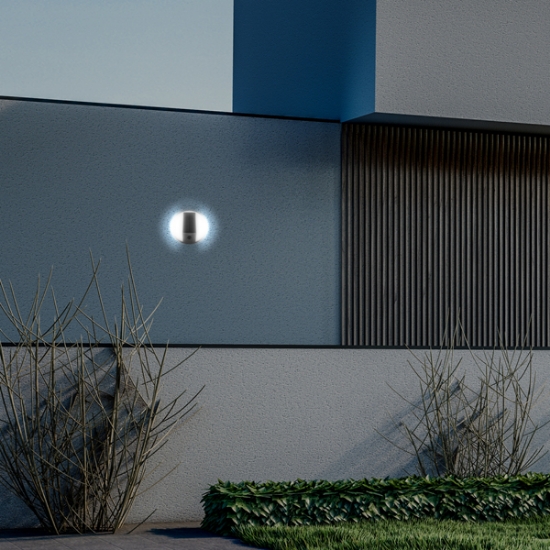Imagine Lumină de perete rotundă cu panou solar 5W 500Lm 4000K IP54 Negru Arte Illumina