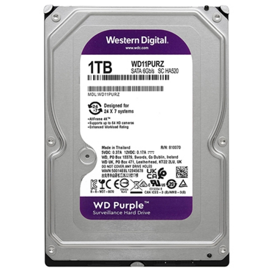 Imagine HDD 1TB SATA3 64MB PURPLE SURVEILLANCE WESTERN DIGITAL