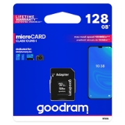Imagine MICROSD CARD 128GB GOODRAM CLASA 10 UHS-I CU ADAPTOR