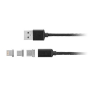 Imagine CABLU USB MAGNETIC MICRO USB / LIGHTNING 1M
